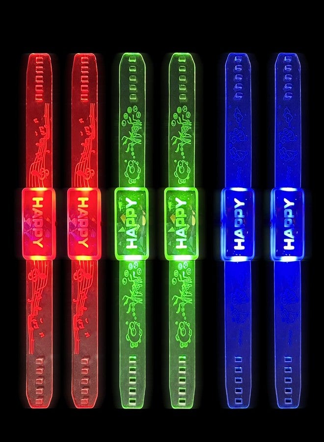 M.best 24pcs LED Light Up Bracelets, Glow in The Dark Flashing Wristbands Happy Bracelets Party Favors for Wedding,Sports,Festivals,Concerts,Party - Image 3